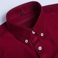 thumbnail image 6 of BiZtdJrK Big and Tall Shirts for Men Corduroy Long Sleeve Work Tops Business Casual Lapel Dress Shirts Solid Color Button Down Blouse with Pocket Back to School Prime Sales Wine 4XL, 6 of 10