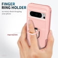 thumbnail image 4 of Feishell Back Case Fit for Google Pixel 8 Pro 6.2 inch,Shock Resistant Hybrid 3-In-1 Rotatable Finger Ring Kickstand Support Magnetic Car Mount Anti-Scratch Protective Phone Cover,Rosegold, 4 of 6