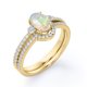 thumbnail image 4 of JeenMata Anillo de Bodas de Pasado, Presente y Futuro con Pavé Curvo de Ópalo Etíope Elíptico de 1 Quilate y Moissanita Engastado en Oro Amarillo de 18 K sobre Plata, 4 of 6