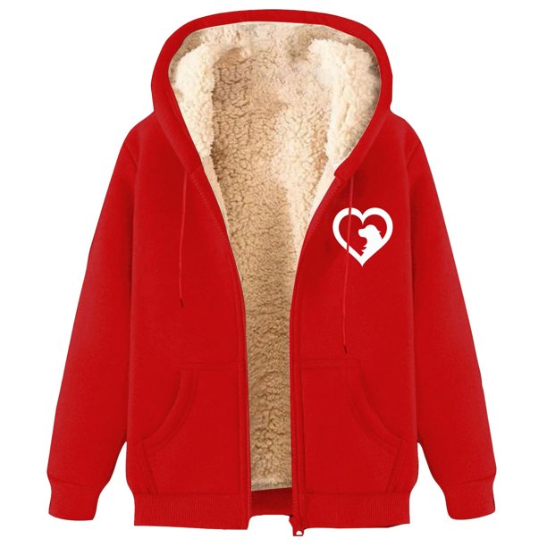 WILLBEST Sudaderas Navideñas Autumn/Winter Lamb Coat Plus Thick Hooded Cardigan Plus Size Coat XXGrande