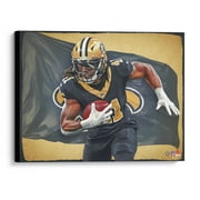 Alvin Kamara New Orleans Saints Unsigned Stretched 20" x 24" Canvas Giclee Print - Designed by Artist Brian Konnick - Fanatics Authentic Certified