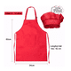 thumbnail image 2 of Disfraz Chef Máster Niños Cocinero Gorro Para Niño Niña 3 pcs Rojo/Negro/Blanco, 2 of 5