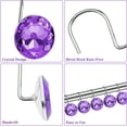 thumbnail image 3 of Ganchos para cortina de ducha, 12 piezas de ganchos para cortina de baño con diamantes de imitación acrílicos, ganchos decorativos para ducha para baño, cortinas y revestimientos, 3 of 3