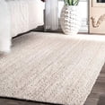 thumbnail image 1 of nuLOOM TAJT03B Handwoven Rigo Jute Rug, 3' x 5' Oval, Off White, 1 of 5