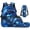 Blue Lightning T-Rex, variant on HUIACONG 4PCS 17 Inch Lava Lightning Tractor Backpack Set for Boys, Fiery Tractor School Bag with Lunch Box & Pencil Case, Rugged Bookbag for Kids Age 6-12 Elementary Middle School