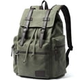 thumbnail image 1 of Mochila MOYYI Vintage Canvas para hombre, portátil 15.6 pulgadas, color verde oliva, 1 of 6