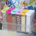 thumbnail image 3 of Juego de cajas de almacenamiento de condimentos de 6 rejillas, recipientes para especias, sal y condimentos para la cocina del hogar, 3 of 10
