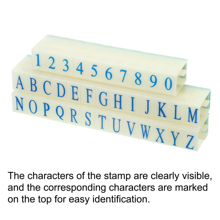 Uxcell Detachable Number Letter Stamp Plastic Font Size 1 Numeral 0-9  Alphabet A-Z Set 37x23x15mm 