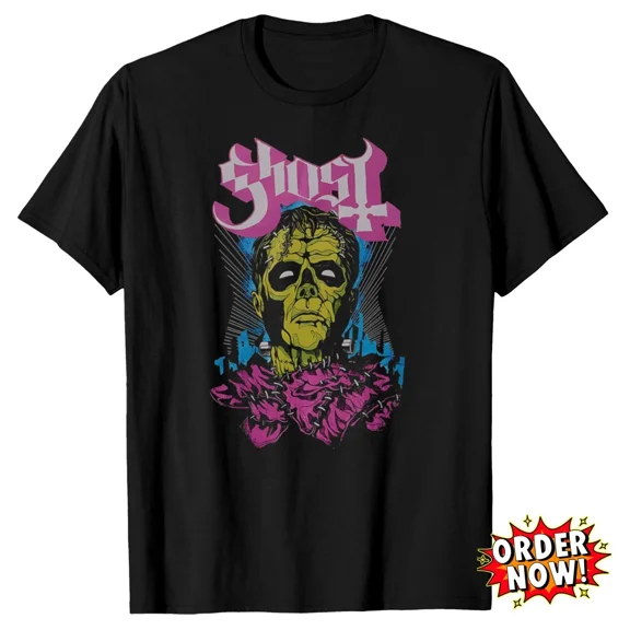 RARE Glow-In-The-Dark Ghost Frankenpapa T-Shirt Classic Horror Fan Tee