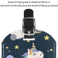 thumbnail image 4 of Square 2Pack PU Leather Unicorn Cruise Luggage Tag with Privacy Cover and Name ID Tag for Travel Handbags Backpacks Luggage Tags, 4 of 6