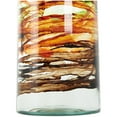 thumbnail image 6 of DecMode 16" Abstract Spanish Bottle Recycled Glass Vase with Swirled Colored Glass Bands, 6 of 10