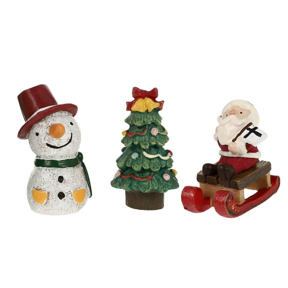 BERTDOMD 4pcs Christmas Aquarium Decoration Mini Resin Adornments Reptile Tank Decor