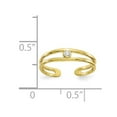 thumbnail image 3 of 10K Yellow Gold Ring Band Toe Cubic Zirconia CZ, Size 5, 3 of 5