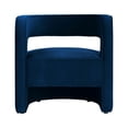 thumbnail image 3 of Crown Velvet Accent Chair Open Barrel Back | Modern & Contemporary | Navy, 3 of 8