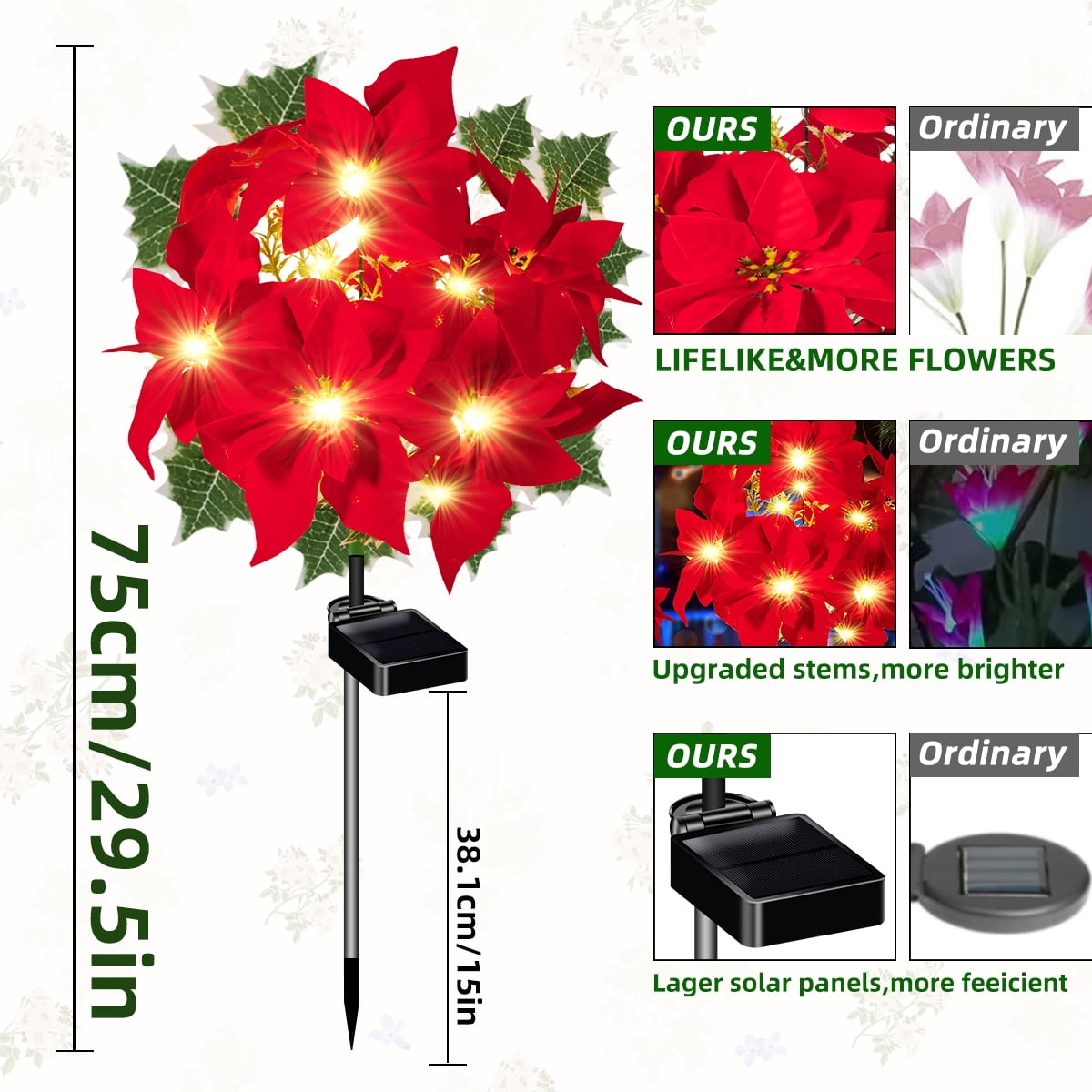 4pc Solar Christmas Tree Garden Stake Lights Waterproof Christmas Decorations Tree Lights Outdoor Xmas Tree Light Christmas décor Pathway Lights