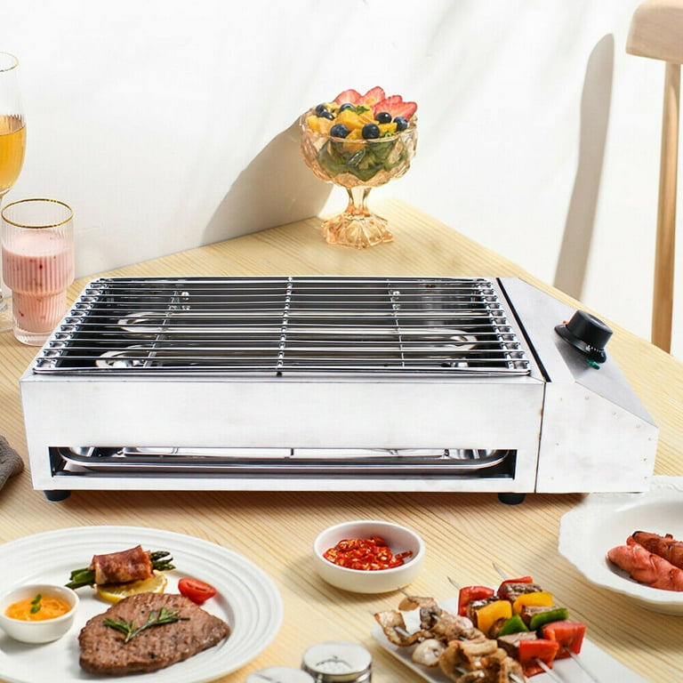 Commercial Electric Barbecue Oven Grill for BBQ Equipment with Adjustable Thermostatic Control 110V 1800W Cooking BBQ Griddle Stainless Steel Smokeless Restaurant Grill for Home Camping Garden Walmart...