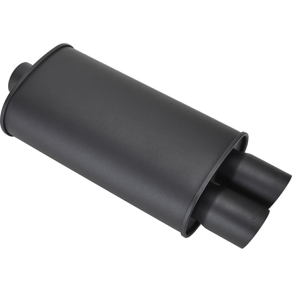 Vibrant 1148 Universal Dual Muffler, Flat Black, 2.50 Inch