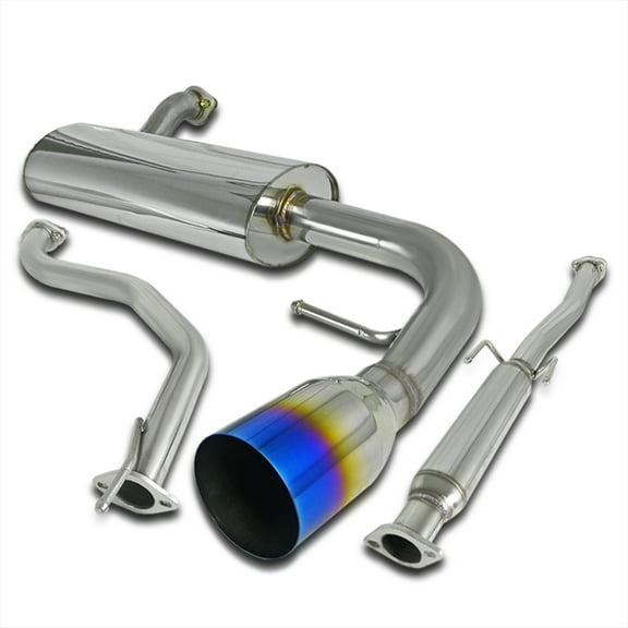 Spec-D Tuning Catback Exhaust System Burnt Rainbow Tip Compatible with Honda Civic 3Dr 1988-1991