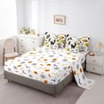 thumbnail image 5 of Feelyou Cartoon Black Cat Twin Bedding, Happy Halloween Pumpkin Castle Bedding Comforter Set, White Orange, Halloween Reversible, 7-Piece, 5 of 7