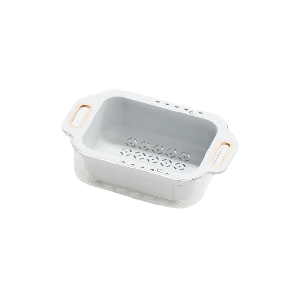 Colador sobre el fregadero, cesta coladora, colador extensible para fregadero, portátil, cesta coladora para fregadero para apartamento, platos secos Blanco mayimx Cesta del fregadero