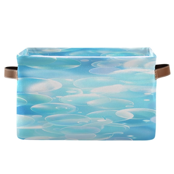 Transparent Bubbles Square Storage Bins with Handles Collapsible Containing Box 1 Pack