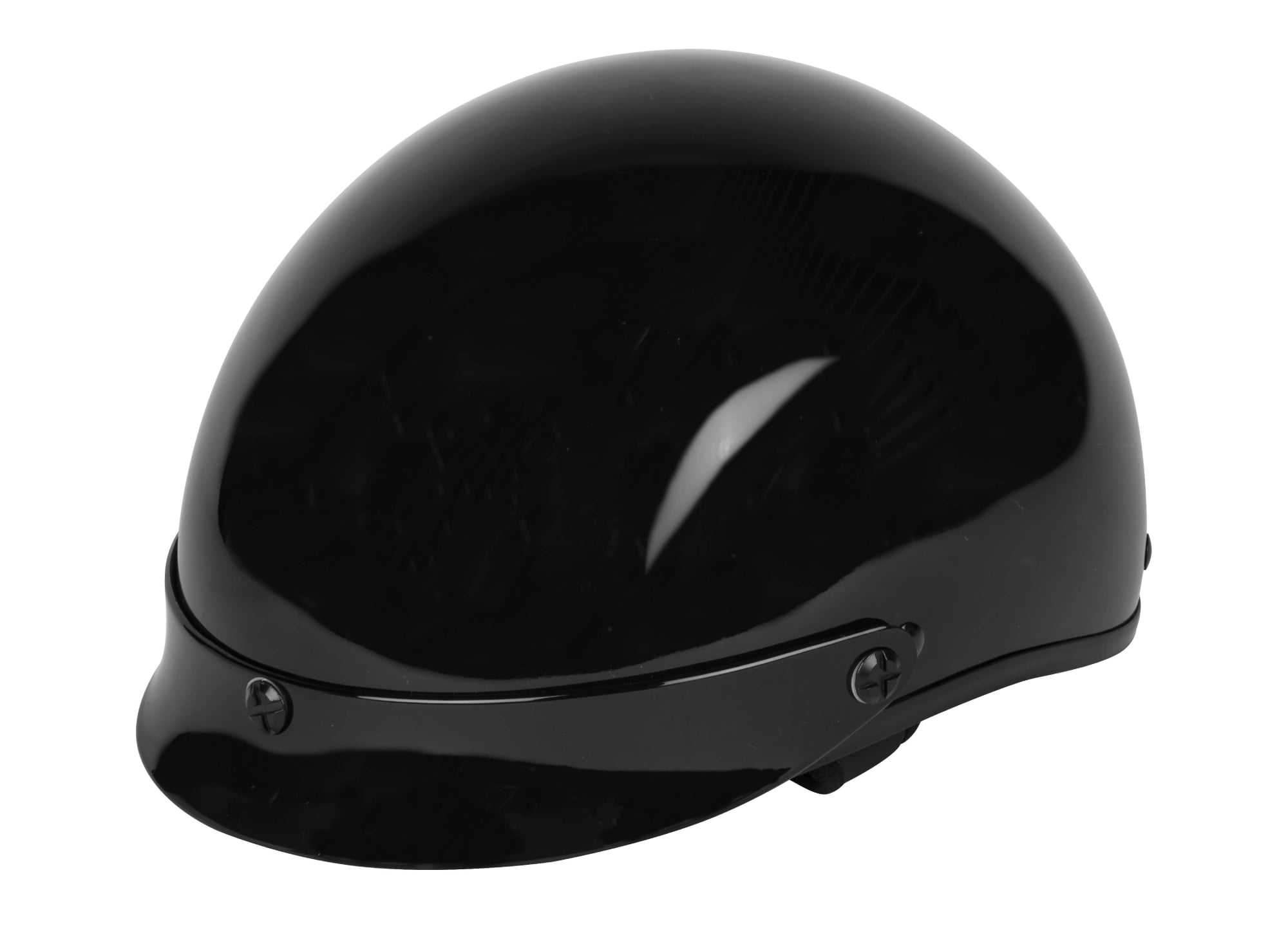 Black Brand Cheater .50 Motorcycle Half Helmet Gloss Black/White ...