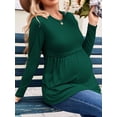 thumbnail image 5 of Weardear 3 Pack Womens Maternity Tops Pleated Long Sleeve Pregnancy Shirts Regular Fit Tunic Casual Maternity Clothes, 5 of 6