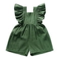 thumbnail image 1 of Girls Boys Playsuits Ruffled Jumpsuit Fly Sleeve Romper Linen Overalls Summer Clothes, 1 of 7