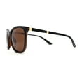 thumbnail image 3 of Polarized Womens 90s Designer Sport Horn Rim Sunglasses All Brown, 3 of 4