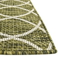 thumbnail image 5 of Unique Loom Outdoor Trellis Collection Area Rug - Gitter (4' 1" x 6' 1" Rectangle Green/Ivory), 5 of 6