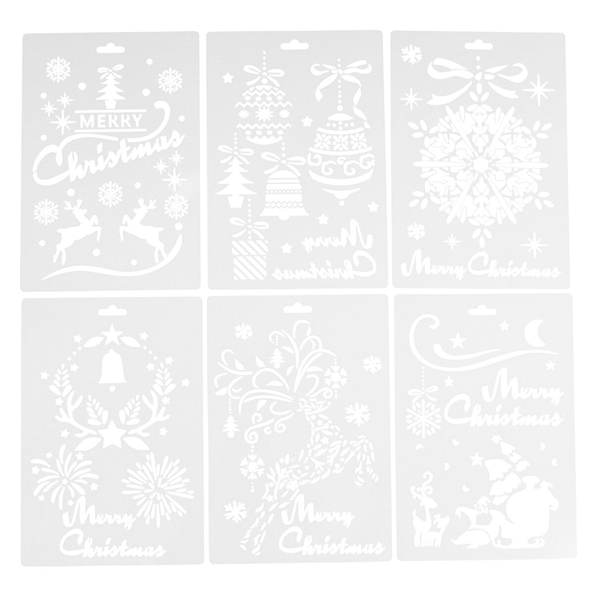 12 Sheets Christmas Painting Stencils Christmas Themed Drawing ...