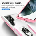 thumbnail image 4 of Dteck Case for Samsung Galaxy S23 Ultra,Shockproof Rubber Military Grade Dual Layer Case Ring Holder Kickstand Cover Support Magnetic Car Mount, White+Pink, 4 of 8