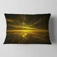 thumbnail image 2 of Designart Bright Golden Chaos Fractal Design - Contemporary Abstract Throw Pillow - 12x20, 2 of 5