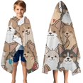 thumbnail image 3 of Corgi Crowd Hooded Bath Towel，50"x30" for Ages 3 To 12 Kids, Quick Dry Lightweight Soft Microfiber Hood Beach Towel Cover Up for Kids, 3 of 7