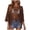 Brown, variant on UOCUFY Women Plain Fringe Cut Out Sheer Knit Crochet Cover Up Three Quarter Sleeve Hollow Out Sweater Shirts Swimsuit Coverups Wear (Light Green, S)