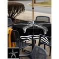 thumbnail image 6 of Square Outdoor Tablecloth with Umbrella Hole Black Starfish Coastal Table Cloth Waterproof Patio Table Cover Nautical Seaside Farmhouse Striped Zipper Tablecloths for Picnic Camping 60x60 Inch, 6 of 8