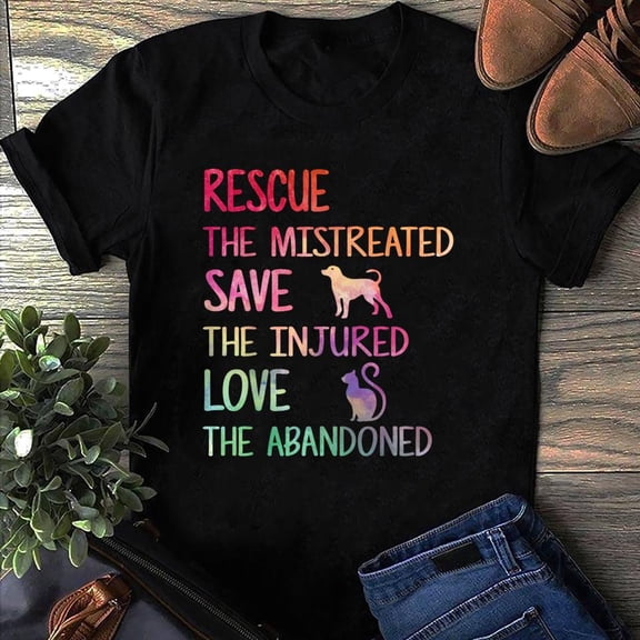 DeliFri Rescue Save Love Pet Animal Shelter Volunteer Gifts Sleeve T Shirt