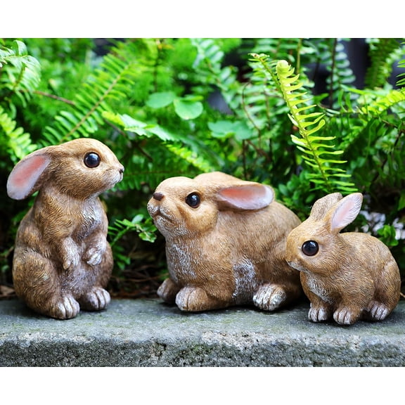 Bunny Decor Yard Decorations Outdoor Set of 3, Bunny Decorations for Home Garden Outdoor Statues, Easter Rabbit Figurines mom Gifts