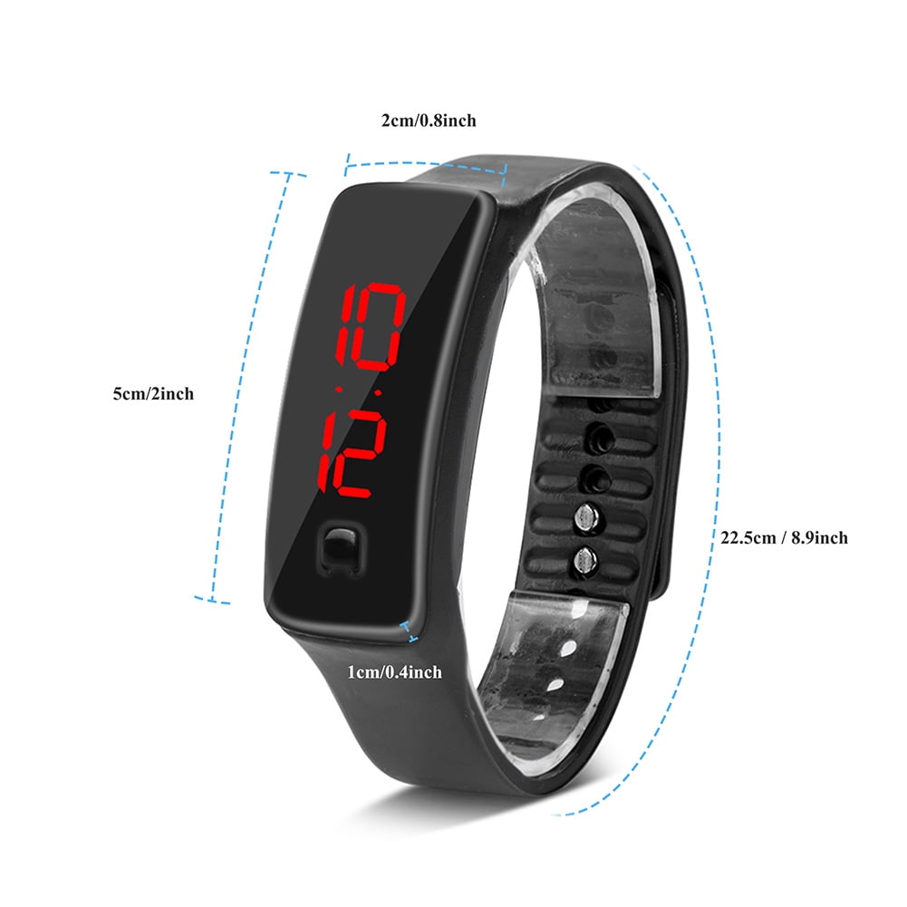 WALFRONT LED Montre de Sport Bracelet en Silicone Numérique 12
