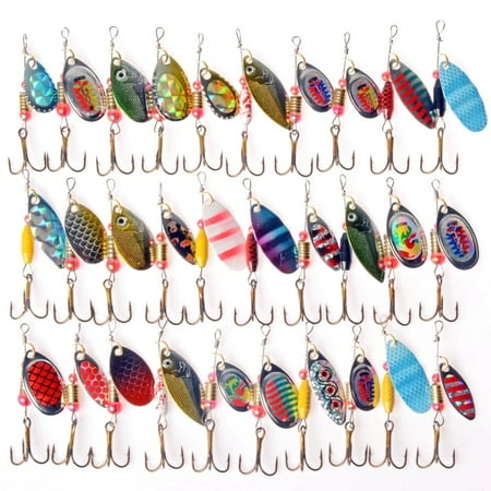 Fishing Crankbait Lure Bait - 30 Pcs Kinds of Fishing Lures Crankbaits Minnow Baits Tackle with Treble Hooks