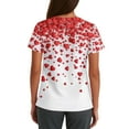 thumbnail image 3 of Valentine's Day Scrub Tops for Women Cute Heart Print Short Sleeve Nurse Working Uniforms Valentine's Day Soft Stretchy Holiday Scrub T Shirts, 3 of 5