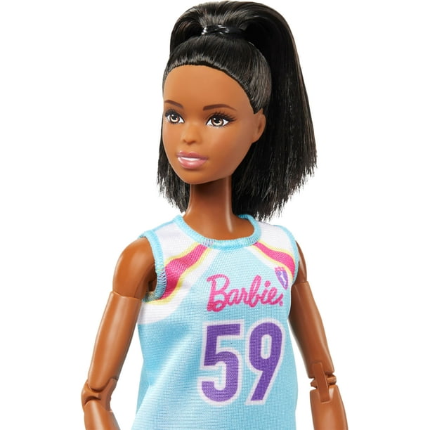 Muñeca Barbie hecha para moverse, jugadora de baloncesto con