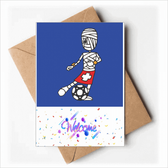 soccer player cartoon Welcome Back Greeting Cards Envelopes Blank