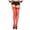 Red, variant on Women's Satin bow fishnet thigh hi 4912-WHITE