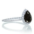 thumbnail image 2 of 1.5 Carat Classic Pear Cut Black Moissanite With Diamond Moissanite Celebrity Engagement Ring on 10k White Gold, 2 of 3