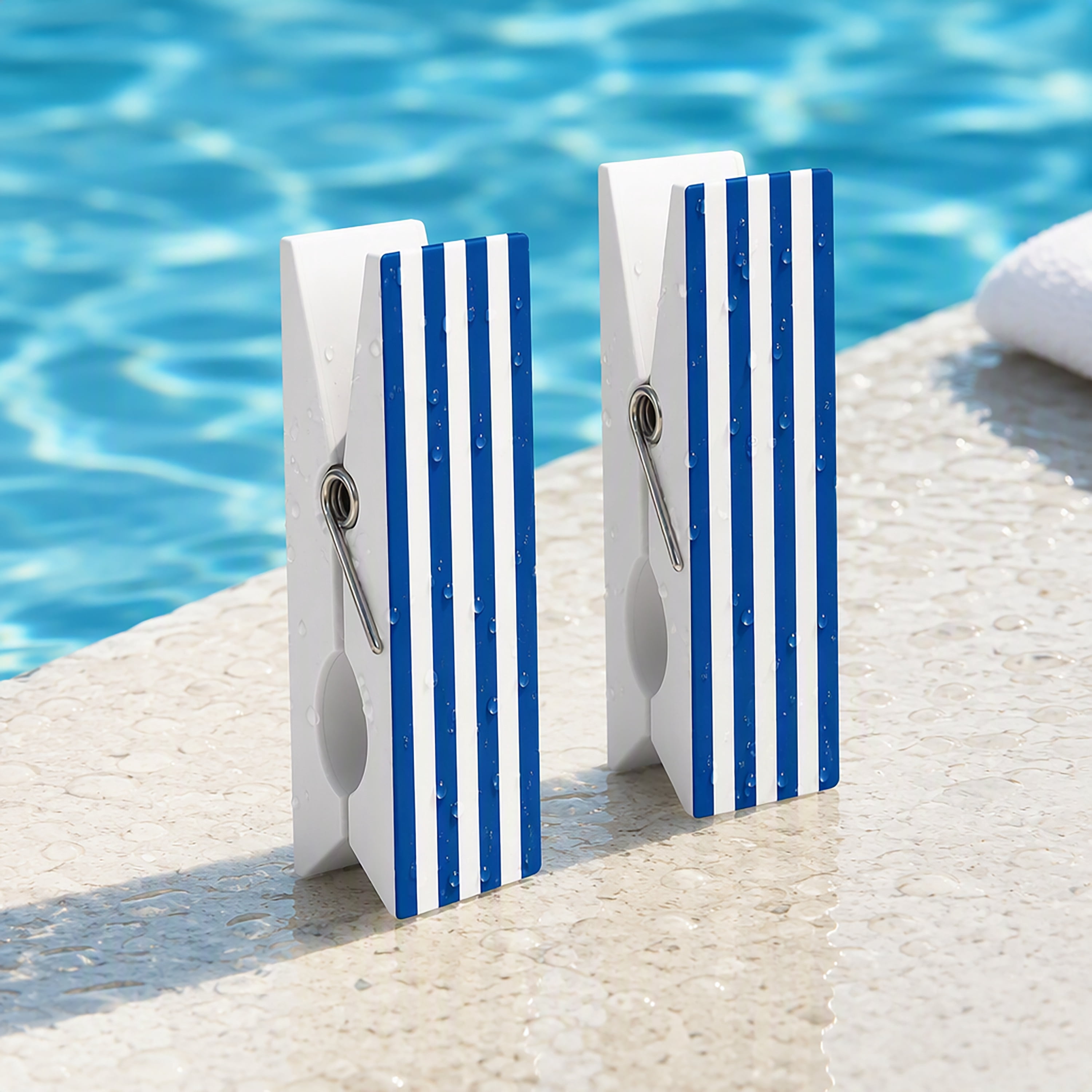 Mainstays Blue Stripe Beach Towel Clips