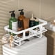thumbnail image 1 of Toilet Tank Rack | Multifunctional Bathroom Storage Organizer - No-Drill Iron Shelf for Shower Gel Shampoo Soap | Space-Saving Design | Black White | 13.39x6.69x6.10in | 1 Pack, 1 of 6