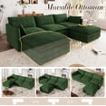 thumbnail image 4 of Muumblus Sectional Cloud Couch with Reversible Ottoman, L-Shaped Chenille Sofa for Living Room, Green, 4 of 9