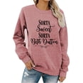 thumbnail image 1 of Sudadera holgada con cuello redondo y estampado para damas, manga larga, color oro rosa, 1 of 4