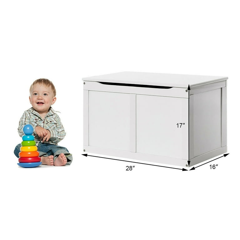 Costway Wooden Kids Toy Storage Box Sitting Top Chest Organizer Large - Bed  Bath & Beyond - 18225435